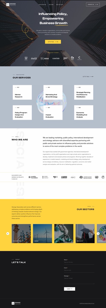 Grange Associates — Policy & strategy