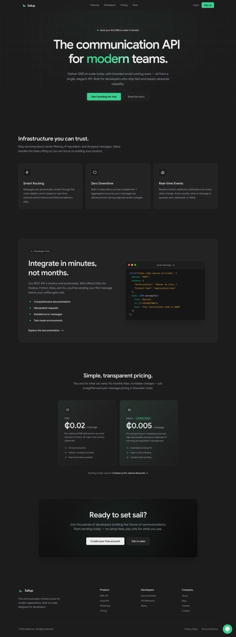 Sailup — Developer API